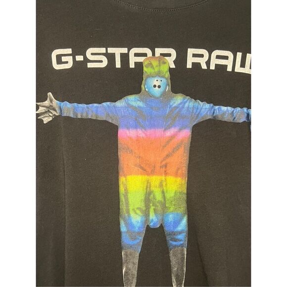 G-Star RAW Men’s Medium Graphic T-Shirt Black Crewneck - Picture 2 of 4